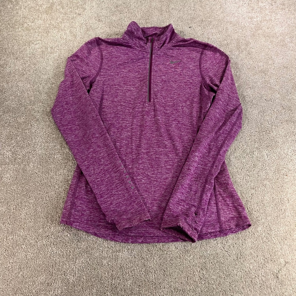 Nike Dri-FIT Half Zip Pullover Womens XS Purple Heathered Running Top Activewear